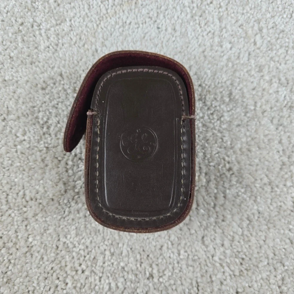 GE Light Meter Case Brown Vintage Leather Snap‎ Closure